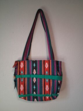 Orvilla Grenz Tribal Geometric Tote Bag Southwest Boho Cloth Handbag Handmade